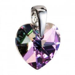 Stříbrný přívěsek s krystaly Swarovski fialové srdce 34003.5 Vitrail light