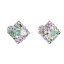 Strieborné náušnice pecka s kryštálmi Swarovski mix farieb kosoštvorec 31169.3 Sakura