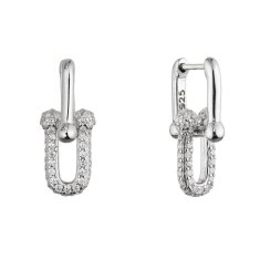 Stříbrné náušnice elegantní uzle se zirkony 11660.1