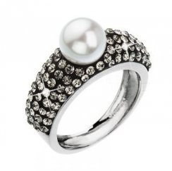 Prsteň so Swarovski Elements perla vykladaný 35032.3 Black Diamond