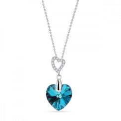 Náhrdelník modrý se Swarovski Elements Amore NCS622814BB Bermuda Blue