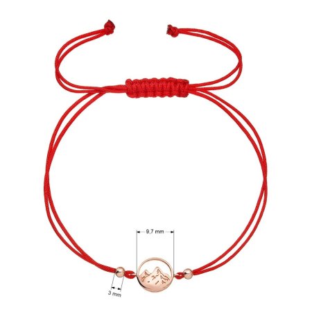 Kabbalah pozlátený rose gold náramok hory 13090.1 červený