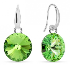 Náušnice Rivoli sa Swarovski Elements Candy KW112212PE Peridot 10 mm