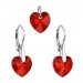 Sada šperků s krystaly Swarovski náušnice a přívěsek červená srdce 39003.4 Siam