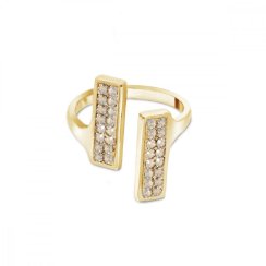 Prsteň zlatý so Swarovski Elements Glow PGFMP1GS Golden Shadow