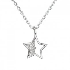 Stříbrný náhrdelník se zirkonem bílá hvězdička 12024.1