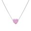 Stříbrný náhrdelník se syntetickým opálem růžové srdce 12048.3 Pink s. Opal