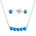 Súprava šperkov so syntetickými opálmi modrej okrúhle 19035.3 blue