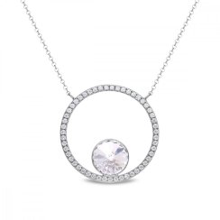 Strieborný náhrdelník číry so Swarovski Elements Orbita NCD1122SS47C Krystal