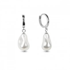 Stříbrné náušnice bílé perlové Lulu KCR584316W White Pearl