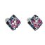 Stříbrné náušnice pecka s krystaly Swarovski mix barev kosočtverec 31169.4 Galaxy