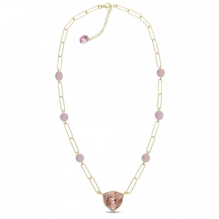 Stříbrný pozlacený náhrdelník růžový Trilliant NG4706VR6RQ Vintage Rose