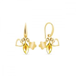 Náušnice žluté se Swarovski Elements Serenity KWGMIX2201SF Sunflower