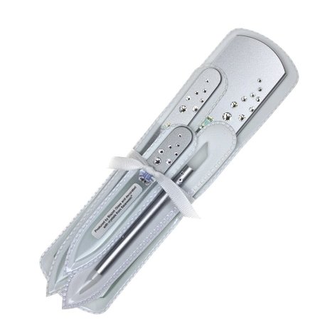 Dárková sada 4-dílná - pilníky s křišťály Swarovski  599014/1 Stříbrná