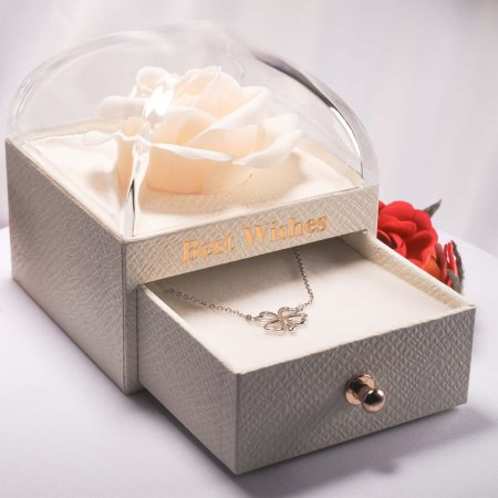 Dárková krabička květina KR0006 bílá