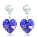 Náušnice se Swarovski Elements srdíčko Sapphire 10 mm