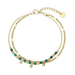 Náramok oceľový s africkým malachitom 43077.3