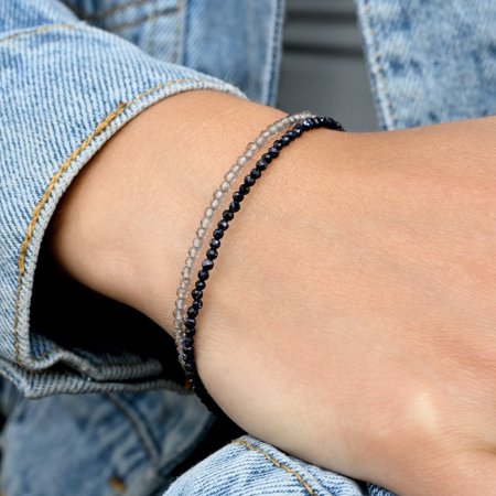Náramok s pravými smokmi quartz kamene 43055.3 oceľ