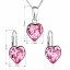 Sada šperkov s kryštálmi Swarovski náušnice, retiazka a prívesok ružové srdce 39141.3 Rose