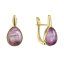 Pozlátené náušnice kvapky s pravým ametystom 11730.3