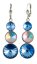 Náušnice modré Rivoli so Swarovski Elements s tromi kameňmi Aqua