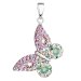 Strieborný prívesok s kryštálmi Swarovski mix farieb motýľ 34192.3 Sakura