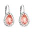 Strieborné náušnice visiace s kryštálmi Swarovski oranžová slza 31242.3 Rose Peach