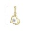 Zlatý 14 karátový přívěsek srdce žluté zlato s bílým zirkonem 94Z00012 Krystal