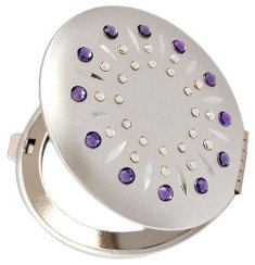 Kosmetické kapesní zrcátko se Swarovski Elements sun tmavě fialová EL-01.6 Tanzanite