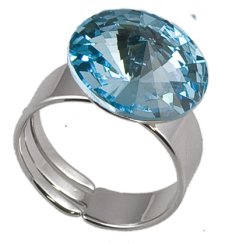 Prsteň Rivoli sa Swarovski Elements Aqua 14 mm