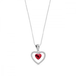 Náhrdelník červený  se Swarovski Elements Amour NCC28086LSI Light Siam