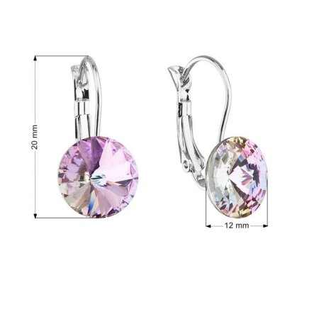 Náušnice Rivoli so Swarovski Elements Vitrail Light 12 mm