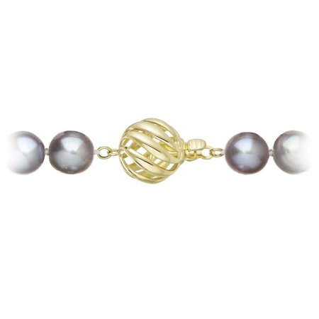 Perlový náhrdelník z riečnych perál so zapínaním zo 14 karátového zlata 922028.3/9264A grey