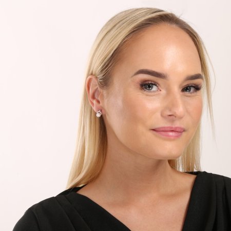 Stříbrné náušnice pecky s bílou říční perlou 21055.1