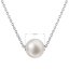 Strieborný náhrdelník s pevnou bielou riečnou perlou na retiazke 22047.1