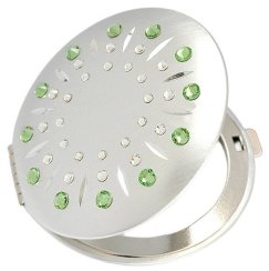 Kosmetické kapesní zrcátko se Swarovski Elements sun zelené EL-01.5 Peridot