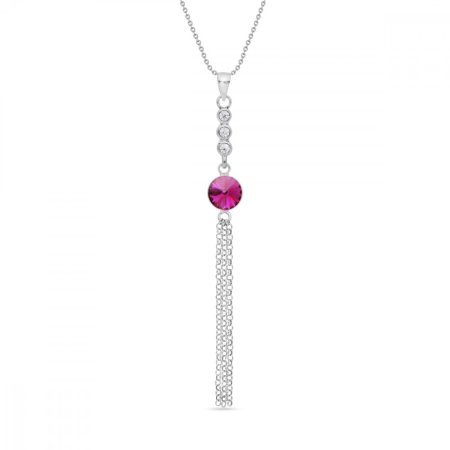Náhrdelník růžový se Swarovski Elements Ballena NC1122SS29F Fuchsia