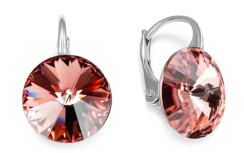 Náušnice růžové Rivoli se Swarovski Elements Sweet Candy  K112212BLR Blush Rose 12 mm