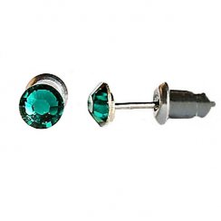 Náušnice se Swarovski Elements tečka Emerald 5 mm