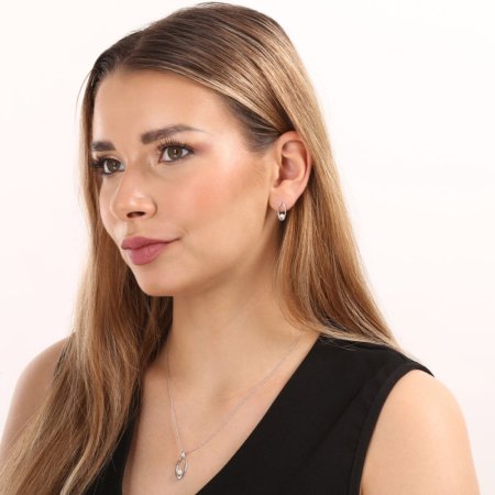 Perlová souprava ovál s bílou říční perlou 29076.1B