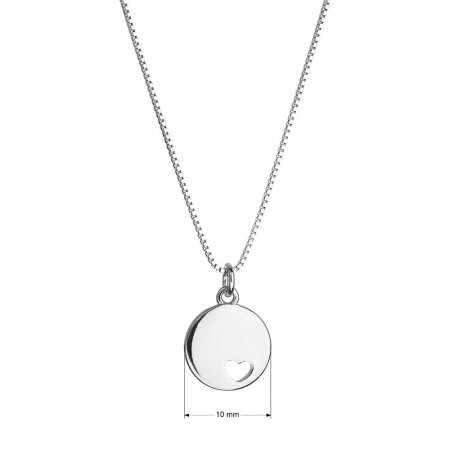 Stříbrný náhrdelník s přívěskem placička se srdíčkem 62006