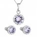 Sada šperkov s kryštálmi Swarovski náušnice, retiazka a prívesok fialové okrúhle 39352.3 Violet