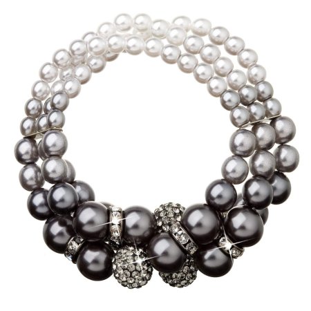 Náramok šedý so Swarovski Elements trojitý 33064.3 Grey