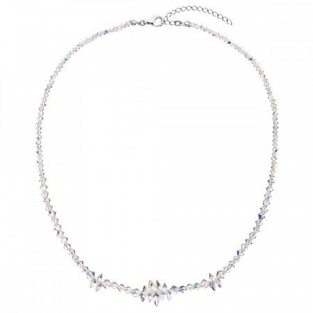 Stříbrný náhrdelník s krystaly Swarovski AB efekt hrozen 32064.2 AB