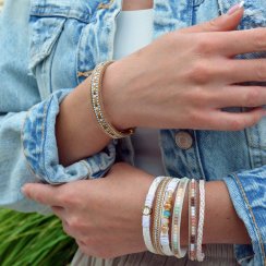 Náramek béžový textilní 53009.3 beige