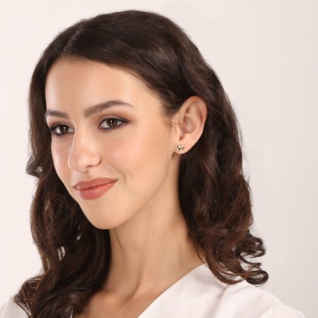 Zlaté 14 karátové náušnice srdce 91A00078