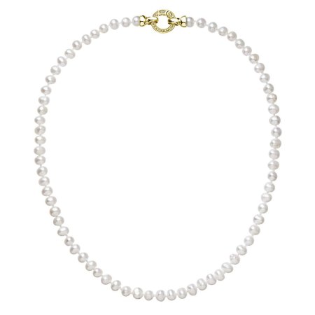 Perlový náhrdelník z pravých riečnych perál biely 22001.1 Au plating