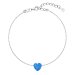 Stříbrný náramek se syntetickým opálem modré srdce 13018.3 Blue s. Opal