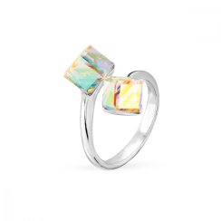 Prsteň so Swarovski Elements Cube P48416P AB 6 mm
