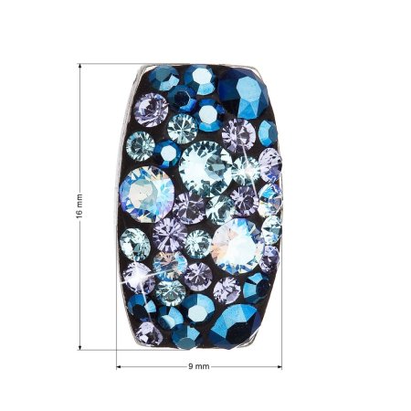 Strieborný prívesok s kryštálmi Swarovski modrý obdĺžnik 34194.3 Blue Style